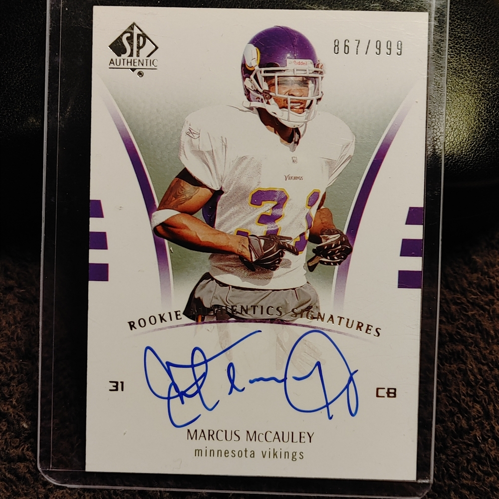 Marcus McCauley AUTOGRAPH NFL ROOKIE CARD #867/999 SP AUTHENTIC